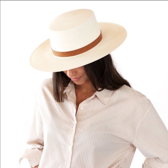Janessa Leone Accessories - Janessa Leone White Straw Bolero Hat | Sz M